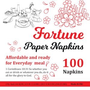 Fortune Paper Napkin Pack 2 Ply 100 Count